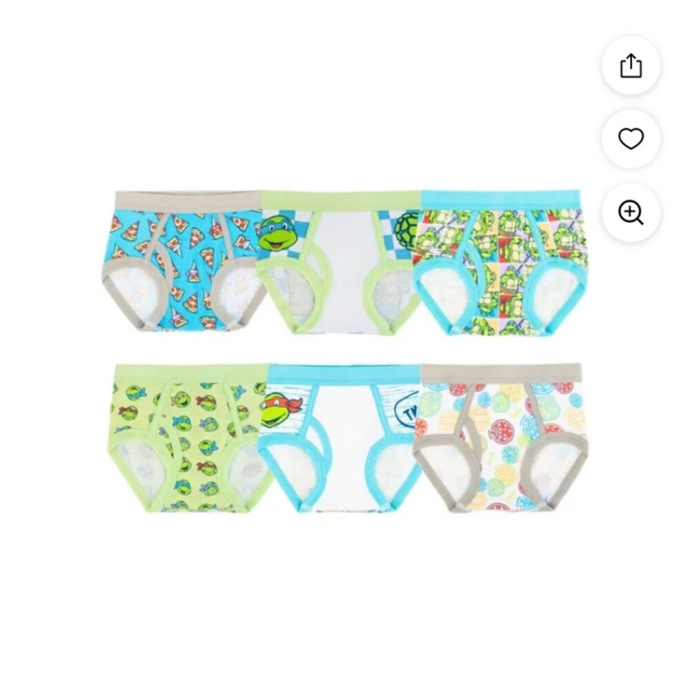 Teenage Mutant Ninja Turtles Toddler Boy Briefs 6-Pack - Picture 2 of 4